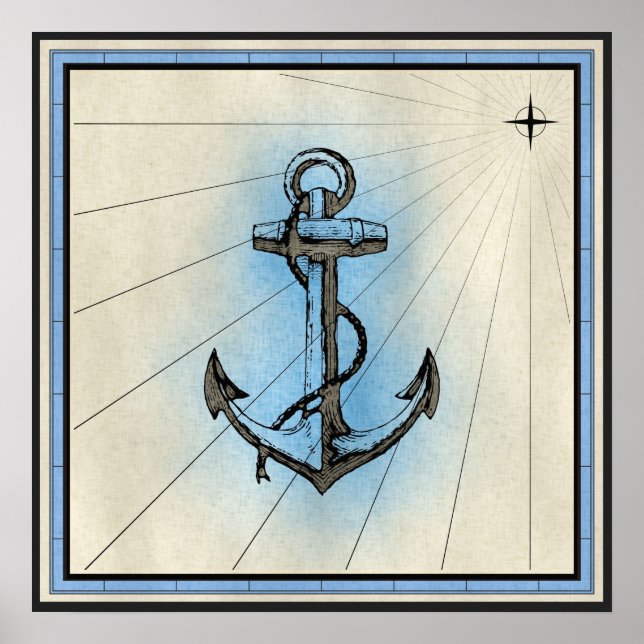 Nautical Ankare Affisch (Framsidan)