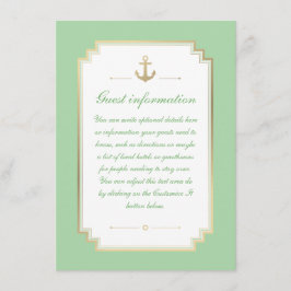 Nautical Anpassningsbar Mint White Bröllop-infogni Tilläggskort
