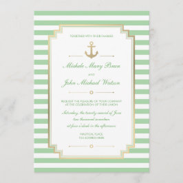Nautical Anpassningsbar Mint White bröllopsinbjuda Inbjudningar