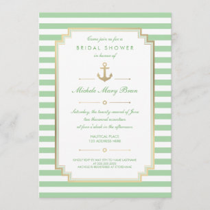 Nautical Anpassningsbar Mint White Möhippa Inbjuda Inbjudningar