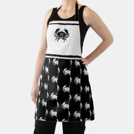 Nautical Apron för svartvit krabba
