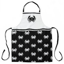 Nautical Apron för svartvit krabba