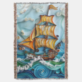 Nautical Art Woven Throw Blanket Filt