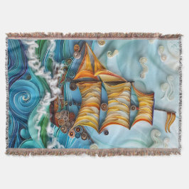 Nautical Art Woven Throw Blanket Filt