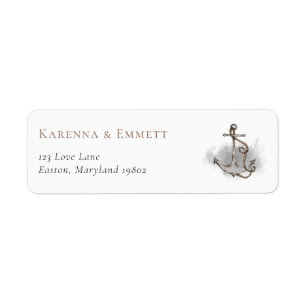 Nautical Äventyr Baby Shower Returadress Returadress Etikett