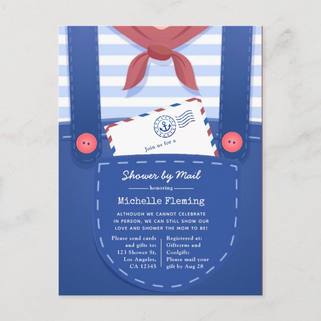 Nautical Baby Boy Shower via Post Vykort (Framsida)