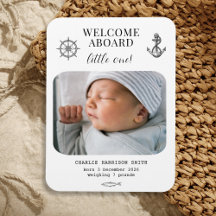 Nautical baby födelse kungörelse