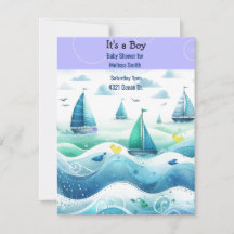 Nautical Baby Pojke Födelsedagsinbjudan
