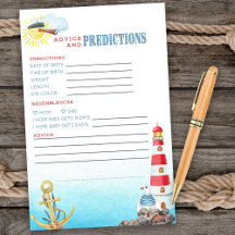 Nautical Baby Shower Advice and Predictions Lakan