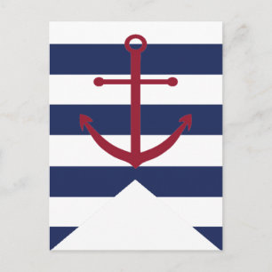 Nautical Baby Shower Anchor Bunting Flagga Vykort