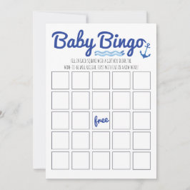 Nautical Baby Shower Bingo Inbjudningar