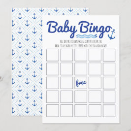 Nautical Baby Shower Bingo Inbjudningar