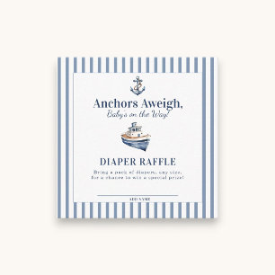 Nautical Baby Shower Blöja Lotteri Tilläggskort