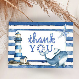 Nautical Baby Shower Blue Boy Flat Tackate Cards Tilläggskort