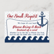 Nautical Baby Shower Bok Kort Vänligen Ta Med En B