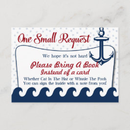 Nautical Baby Shower Bok Kort Vänligen Ta Med En B
