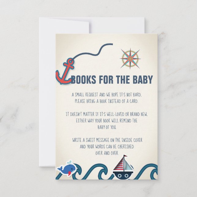 Nautical Baby Shower Bokar för Baby-kortet Inbjudningar (Framsida)