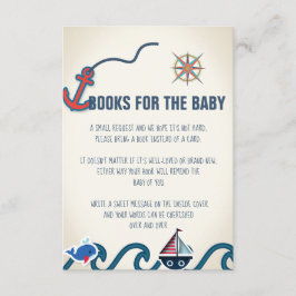 Nautical Baby Shower Bokar för Baby-kortet Inbjudningar