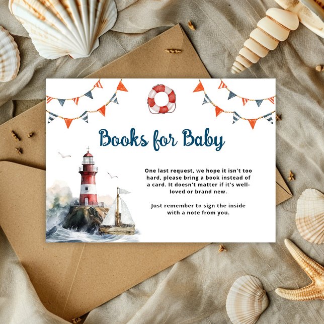 Nautical Baby Shower Bokar för Baby Tilläggskort (Skapare uppladdad)