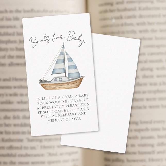 Nautical Baby Shower Bokar för Baby Tilläggskort (Nautical Baby Shower Books For Baby Enclosure Card )