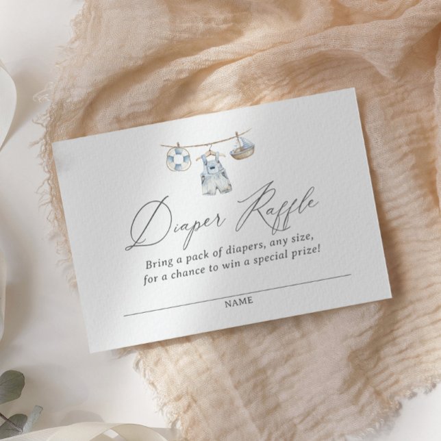 Nautical Baby Shower Diaper Raffle Biljett Tilläggskort (Skapare uppladdad)