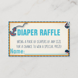 Nautical Baby Shower Diaper Raffle Card Tilläggskort