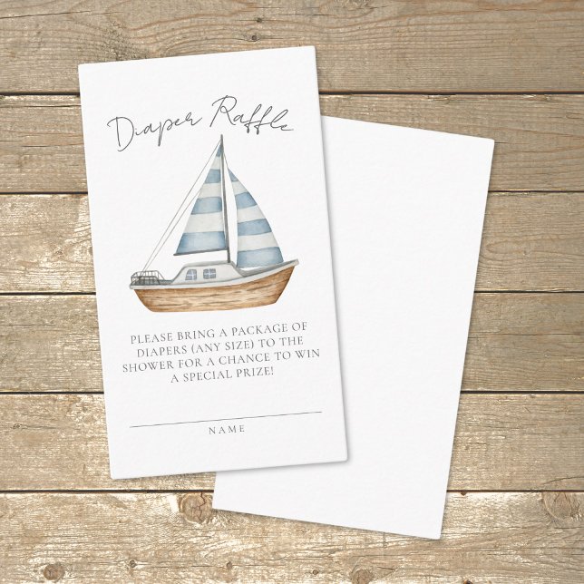Nautical Baby Shower Diaper Raffle Tilläggskort (Nautical Baby Shower Diaper Raffle Enclosure Card)