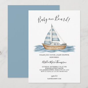 Nautical Baby Shower för kommande bebis Inbjudningar