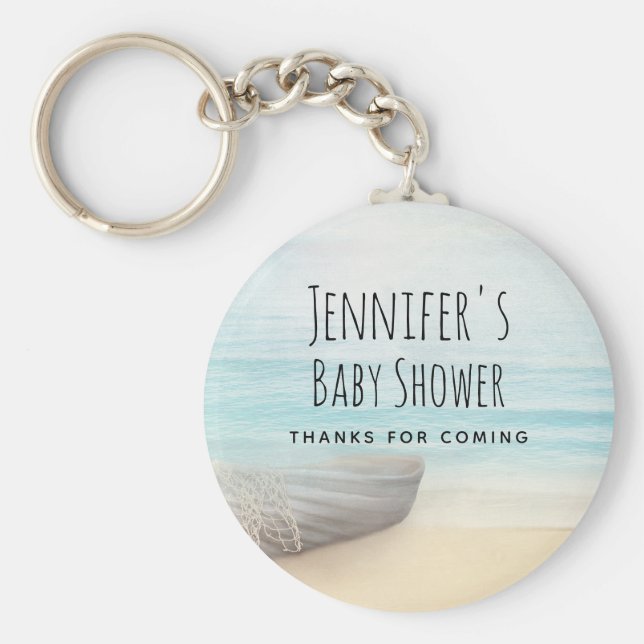 Nautical Baby Shower för kustsegment tack Nyckelring (Framsidan)