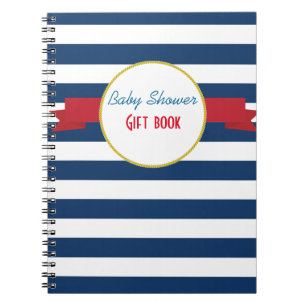 Nautical Baby Shower-gåva bok. Anteckningsbok Med Spiral