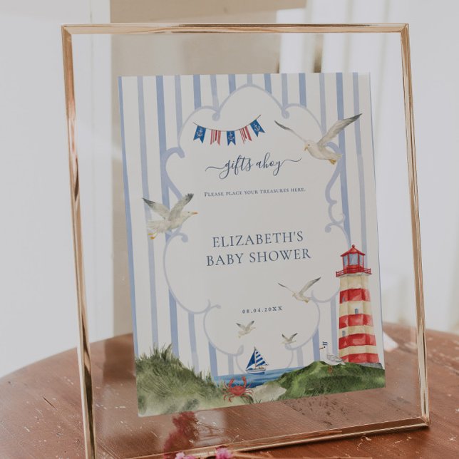 Nautical Baby Shower Gift Bord-tecken Poster (Skapare uppladdad)