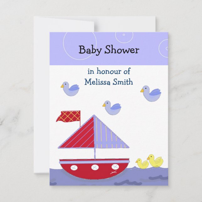 Nautical Baby Shower Inbjudan (Framsida)