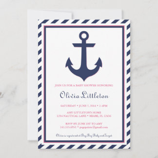 Nautical Baby Shower-inbjudan - Ahoy det är en fli Spara Datumet