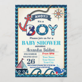 Nautical Baby Shower-inbjudan för en pojke Inbjudningar