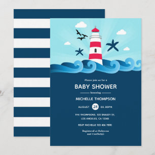 Nautical Baby Shower Inbjudningar