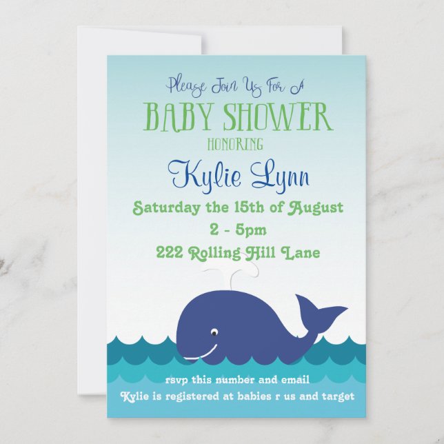 Nautical Baby Shower Inbjudningar (Framsida)