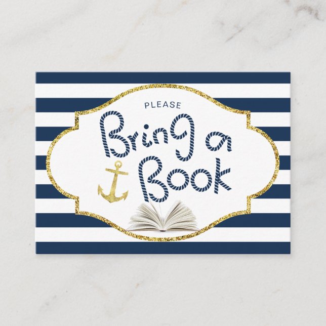 Nautical Baby Shower, lägg till Bok Tilläggskort (Framsida)