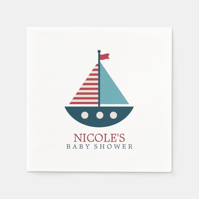 Nautical Baby Shower Pappersservett (Framsidan)