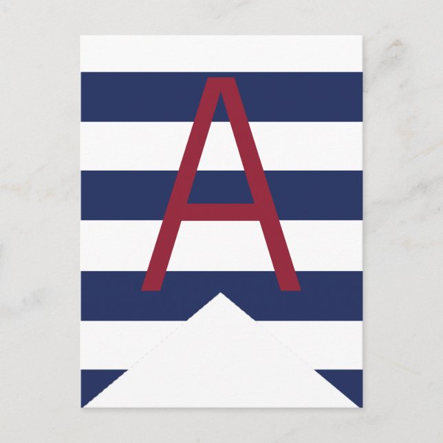 Nautical Baby Shower Personlig Bunting Flagga Vykort (Framsida)