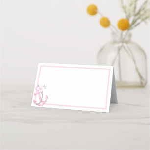 Nautical Baby Shower Place Card Rosa vattenfärg Placeringskort