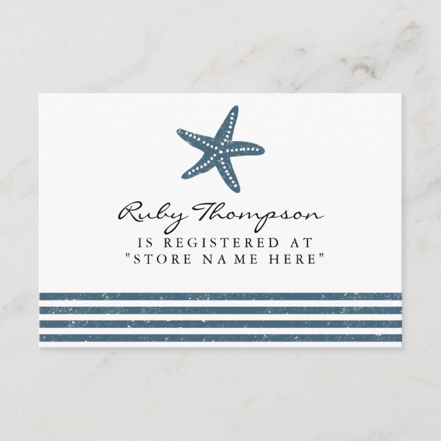 Nautical Baby Shower-presentregistreringskort Tilläggskort (Framsida)