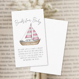 Nautical Baby Shower Rosa Bokar för Baby Tilläggskort