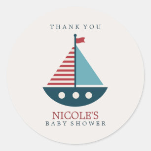 Nautical Baby Shower Runt Klistermärke