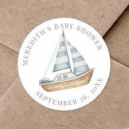 Nautical Baby Shower Runt Klistermärke