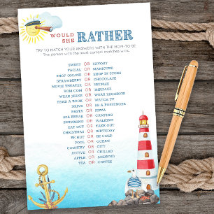 Nautical Baby Shower, skulle hon hellre spela