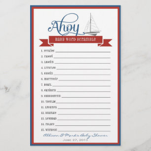 Nautical Baby Shower-spel - Baby Ord-skandal