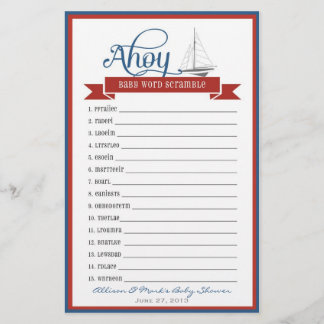 Nautical Baby Shower-spel - Baby Ord-skandal