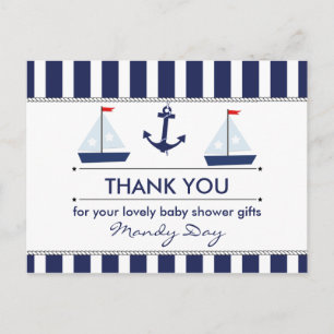 Nautical Baby Shower Tack vykort