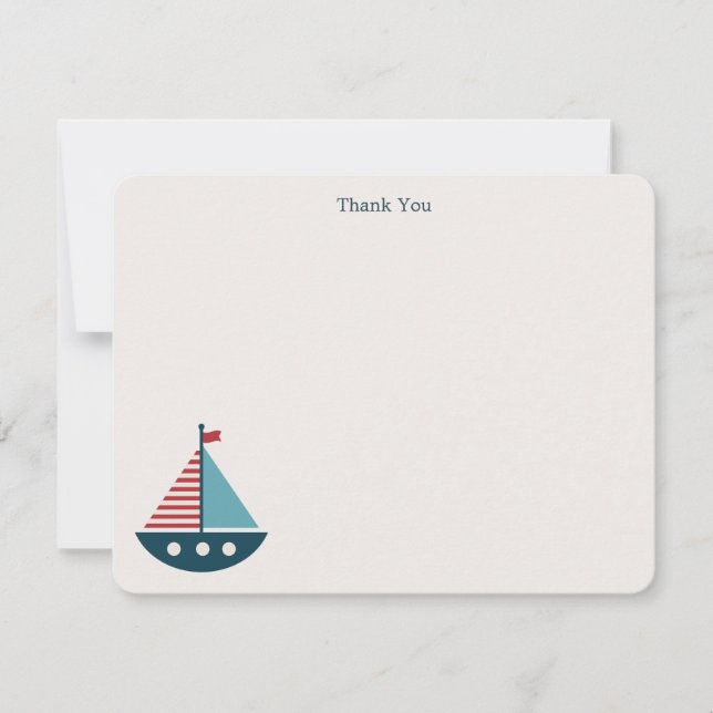 Nautical Baby Shower Tackkort Anteckningskort (Framsida)
