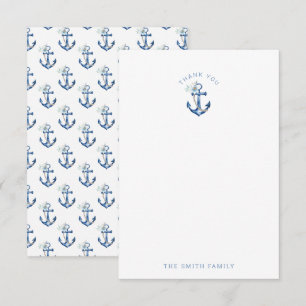 Nautical Baby Shower - tackkort Blue Waterco Tack Kort